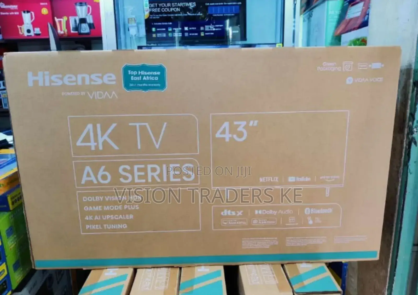 Hisense 43" Inch,A6 Smart Tv,Frameless,Dolby Audio,Netflix