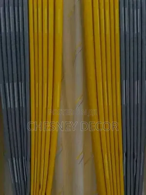 Grey Yellow Curtains
