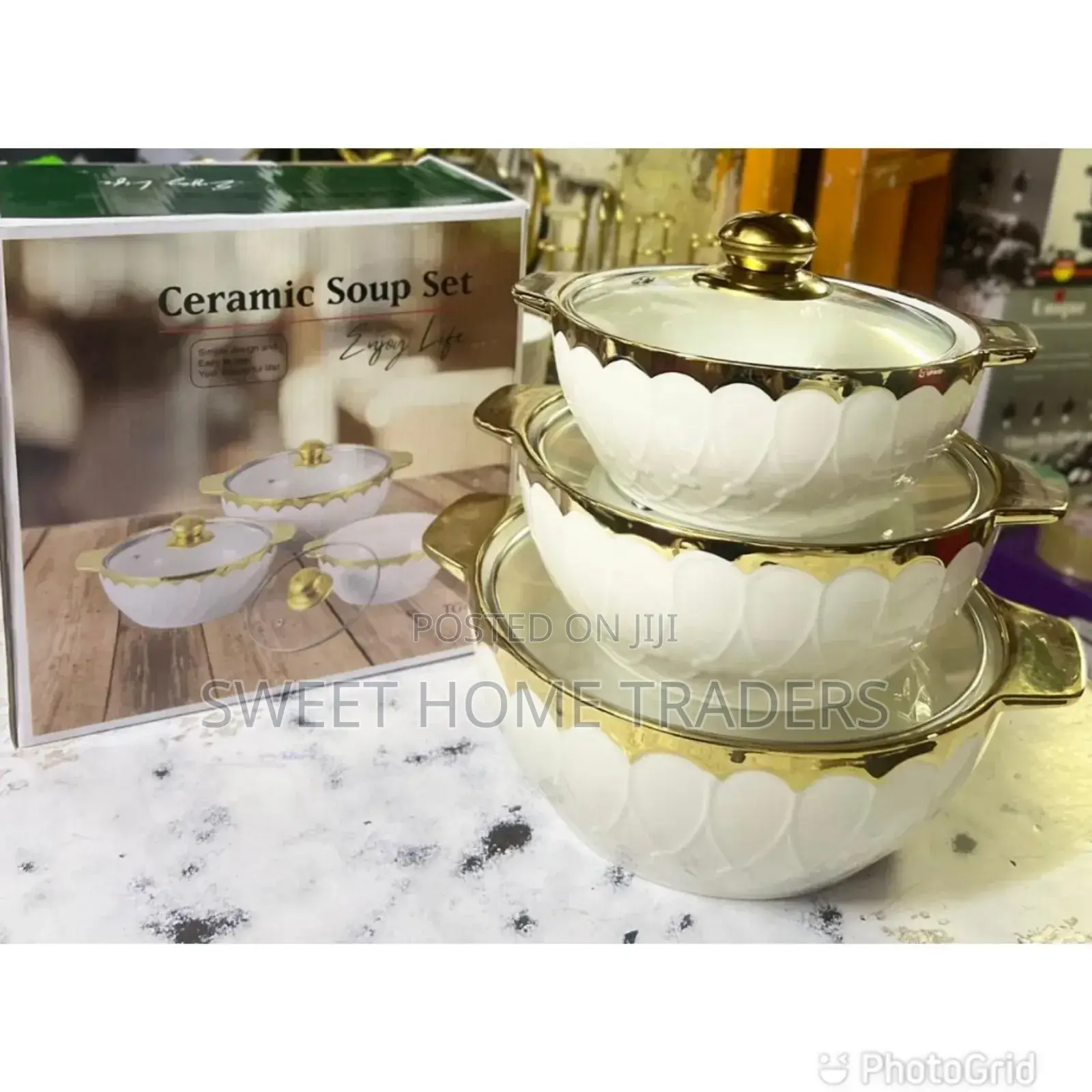 3 PCS Soup Pot Gold