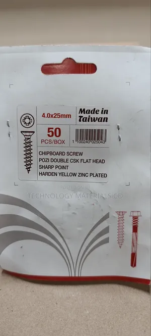Chipboard/Mdf Screws(50pcs/Box) (M4.0 * 25mm)/1 Inch.