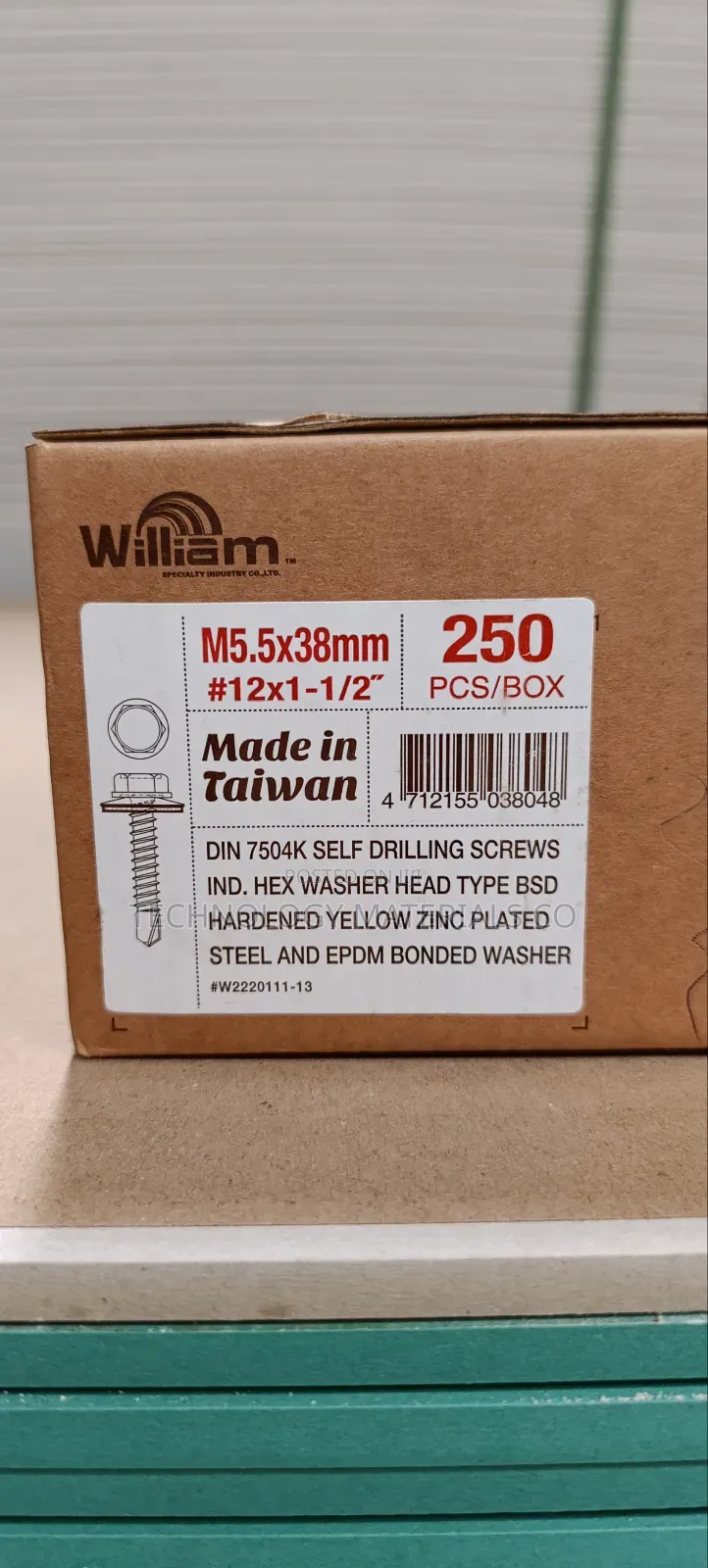 Self Tapping Screws (Greenhouse) (250pcs/Box) M5.5*38mm.