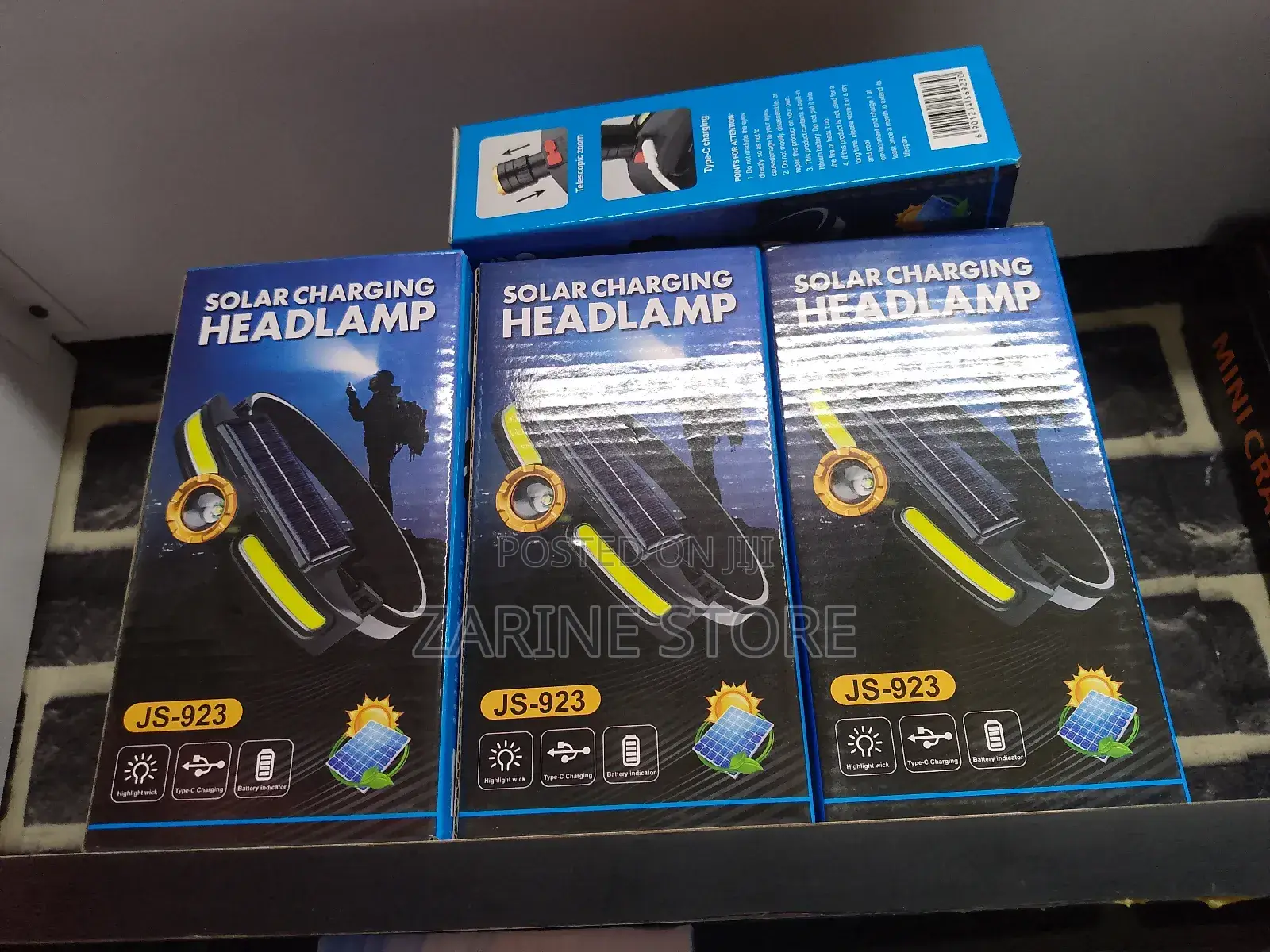 Solar Charging Headlamp With Type C Charging Cable Headlight