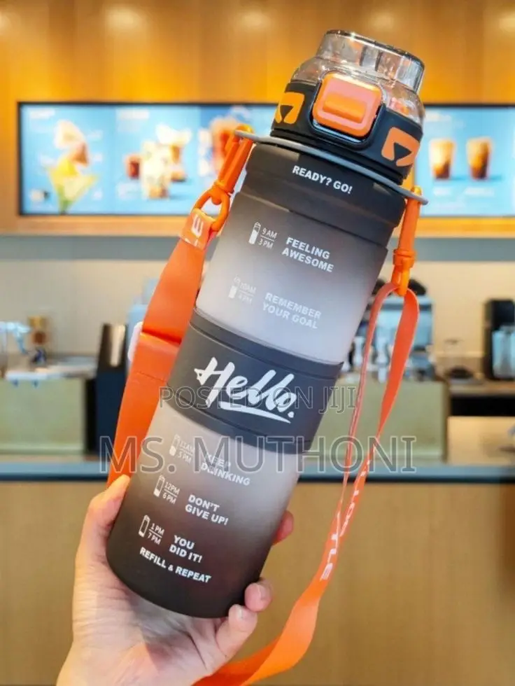 1l Hello Motivational Outdoor Water Bottle