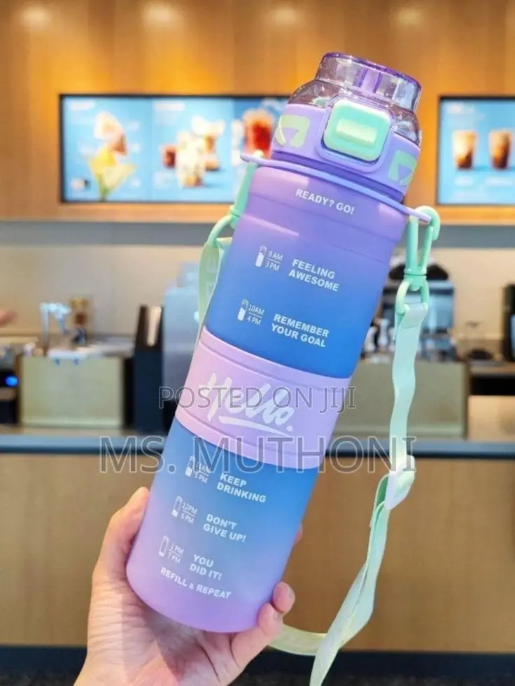 1l Hello Motivational Outdoor Water Bottle