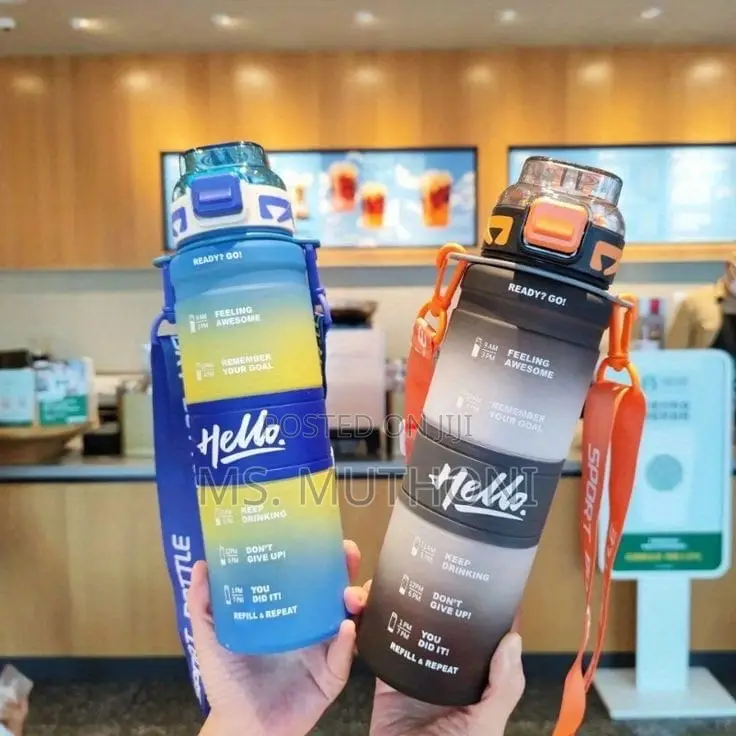 1l Hello Motivational Outdoor Water Bottle