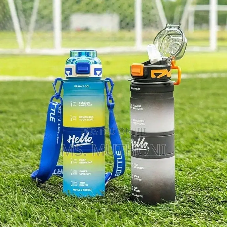 1l Hello Motivational Outdoor Water Bottle