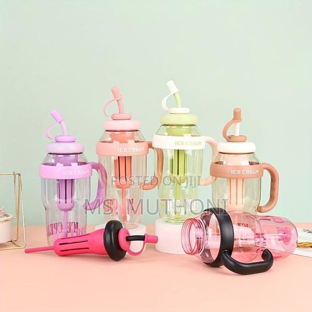 1200ml Cute Water Bottle With Straw - thumbnail 3