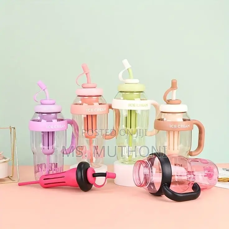 1200ml Cute Water Bottle With Straw