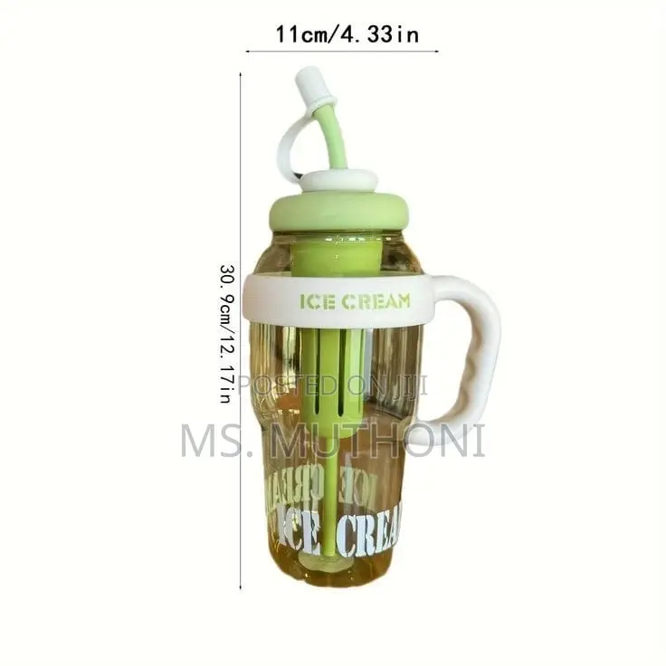 1200ml Cute Water Bottle With Straw