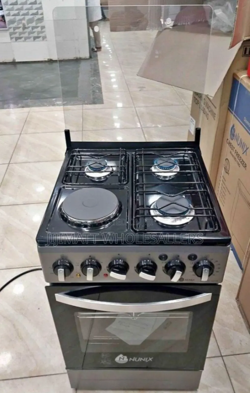 50*55 Nunix 3+1 Standing Cooker With Electric Oven and Grill