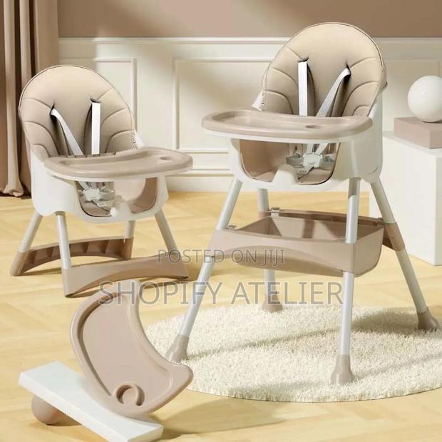 Baby Foldable Feeding Chair Brown  - main view