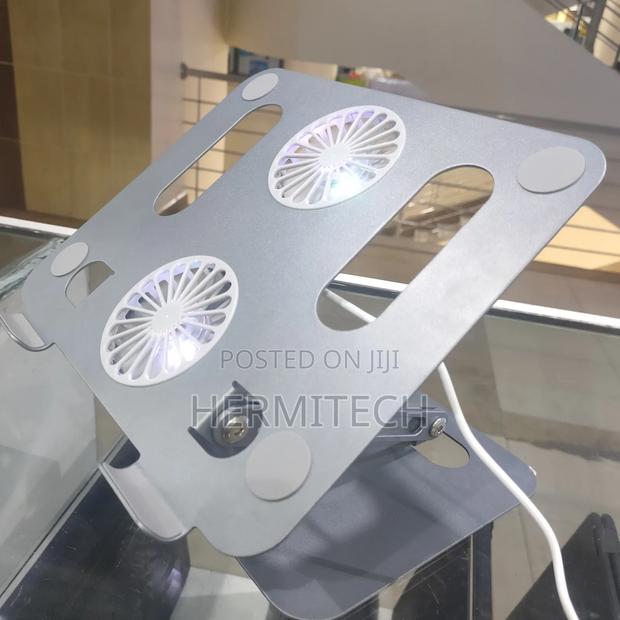 Foldable Laptop Stand With Fan Aluminum - thumbnail 2