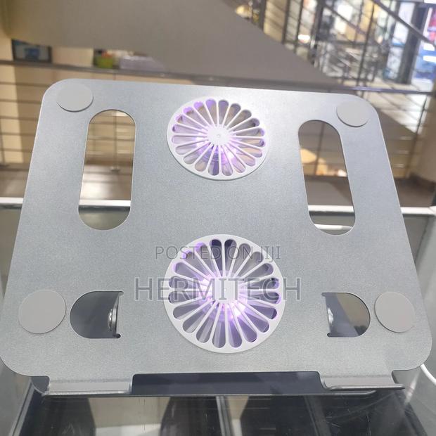 Foldable Laptop Stand With Fan Aluminum - thumbnail 3