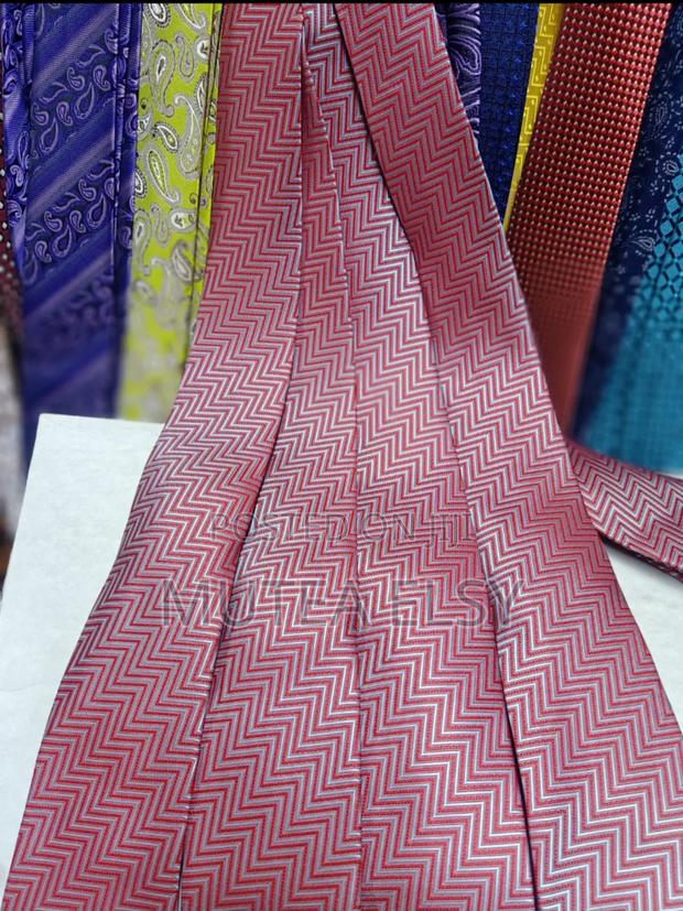 Geometric Silver Hot Pink Official Tie Sets - thumbnail 3