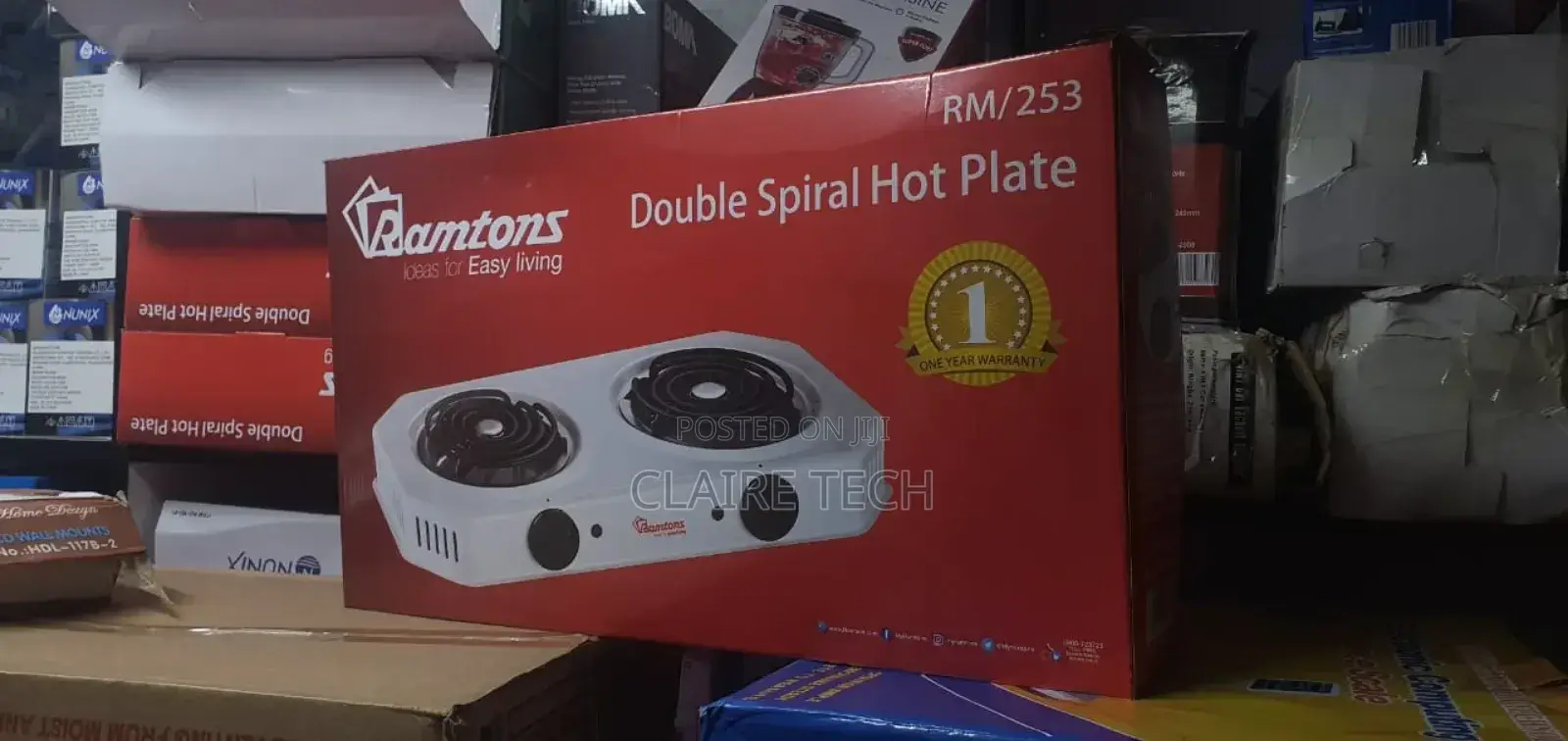 Ramtons RM/253 - Double Spiral Plate Cooker - White.