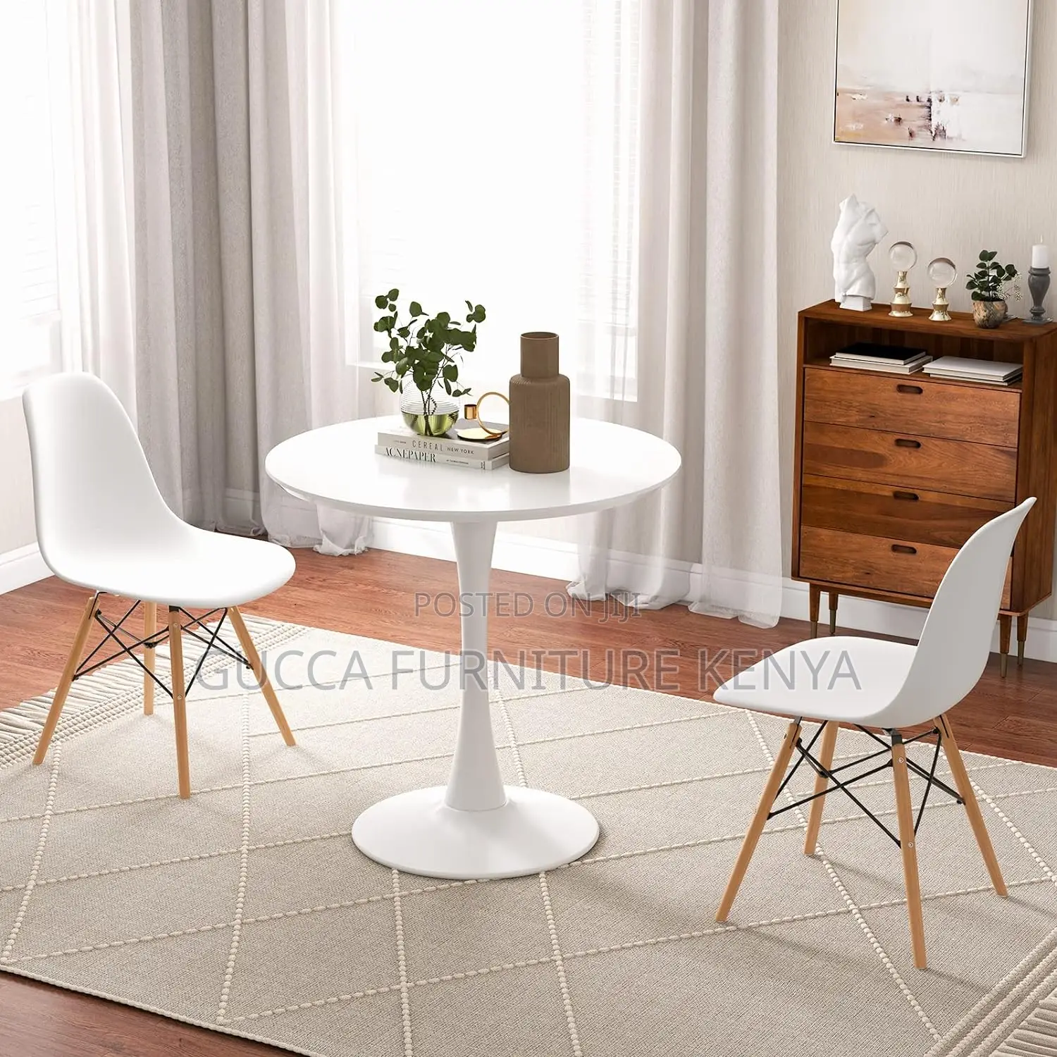 Dining Set Modern Round Dining Table 2 Chairs