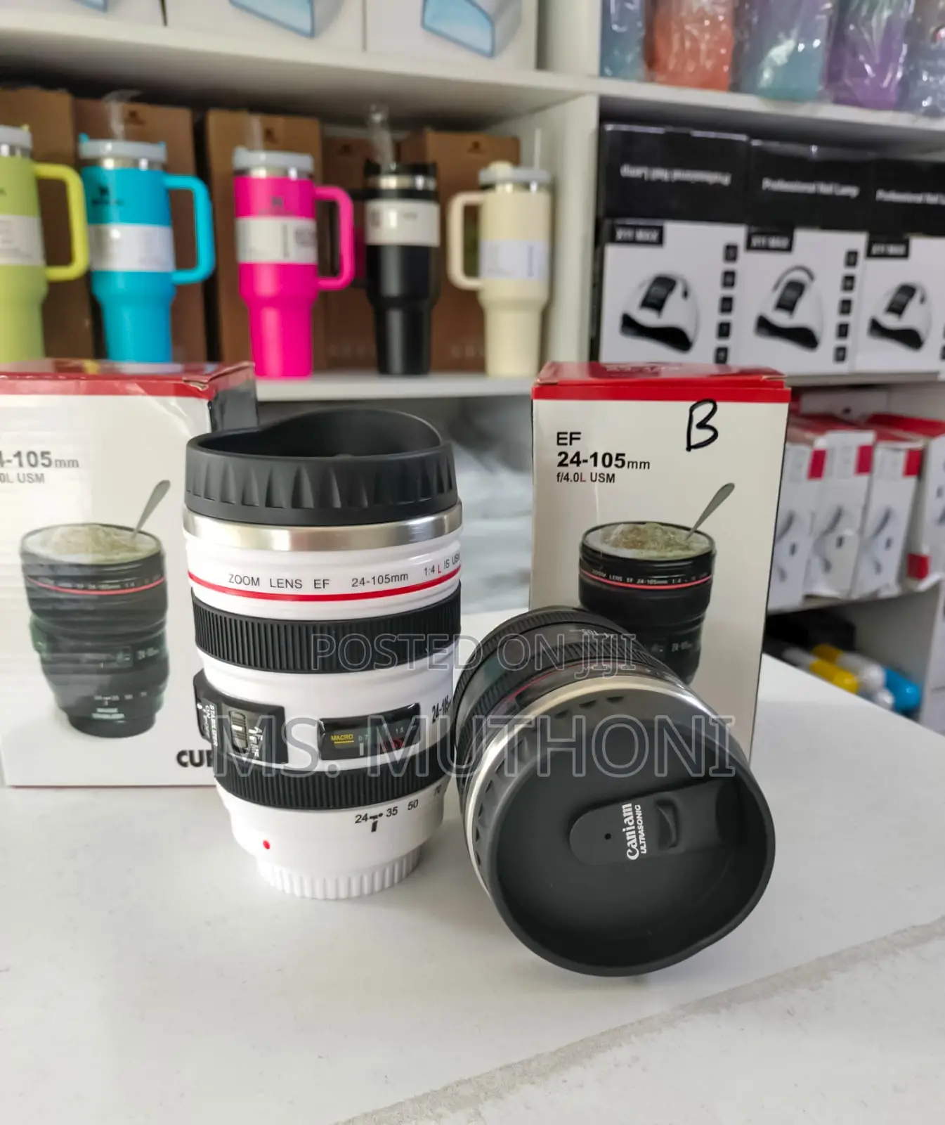 *Camera Lens Travel Thermal Mug 450 Ml