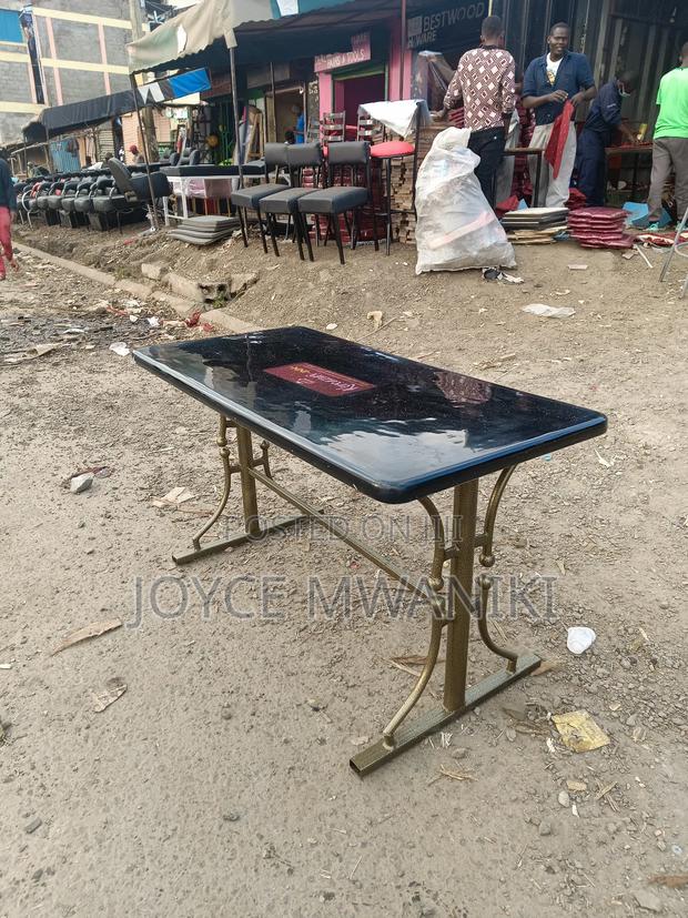 Powder Coated, Restaurant Marble Table 4ft by 2 Ft. - thumbnail 2