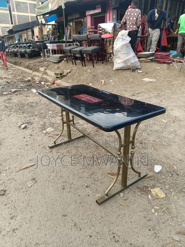 Powder Coated, Restaurant Marble Table 4ft by 2 Ft. - thumbnail 3