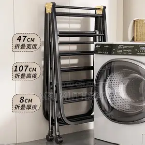 Black Movable Outdoor Drying Rack 1.5m (With Wheels)-