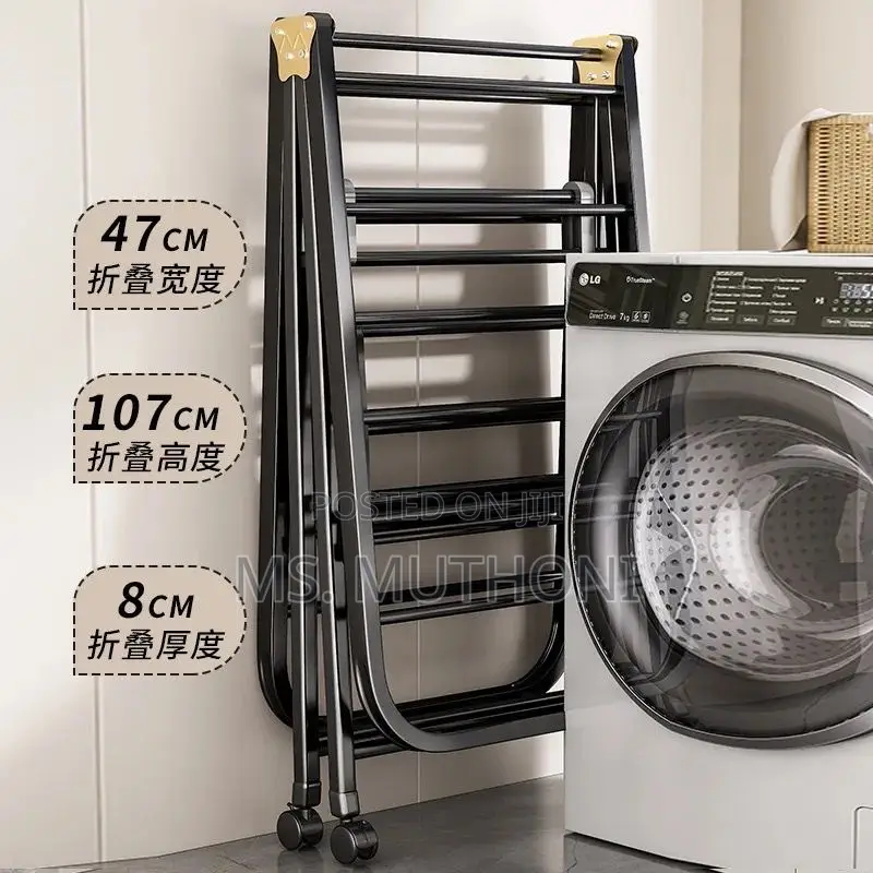 Black Movable Outdoor Drying Rack 1.5m (With Wheels)-