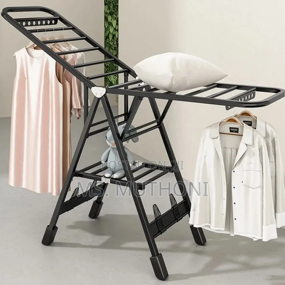 Black Movable Outdoor Drying Rack 1.5m (With Wheels)-