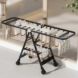 Black Movable Outdoor Drying Rack 1.5m (With Wheels)-