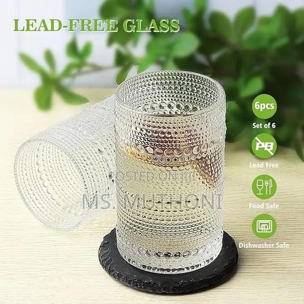 6 PCS Set Embossed Water/Juice Glass - main view