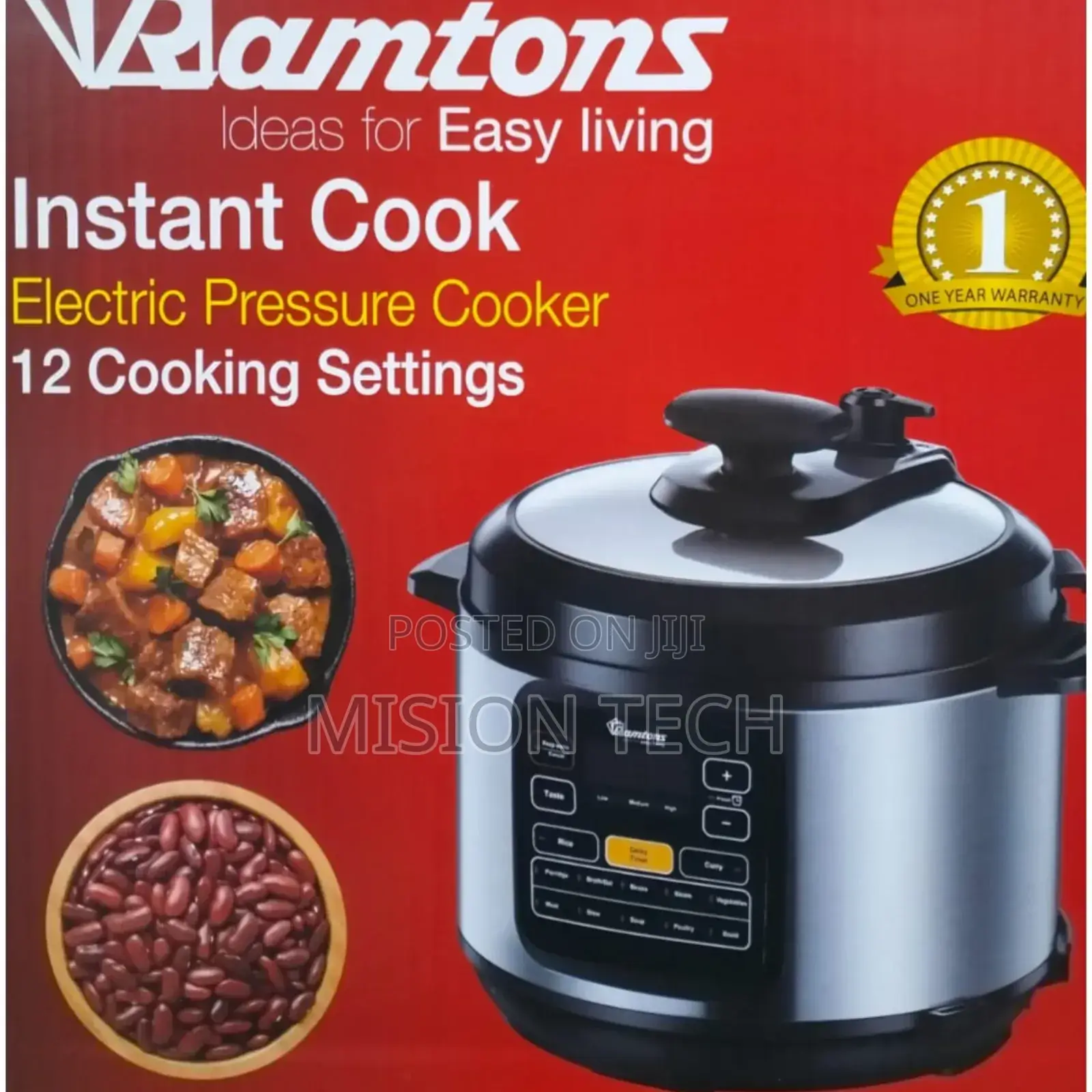 RM582; 6ltrs Ramtons Electric Pressure Cooker