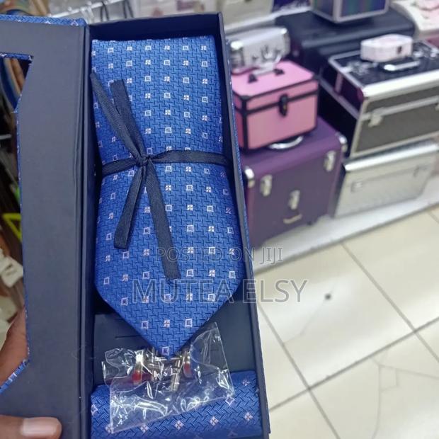 Ocean Blue,Black White Micro Dotted Executive Tie Sets. - thumbnail 2