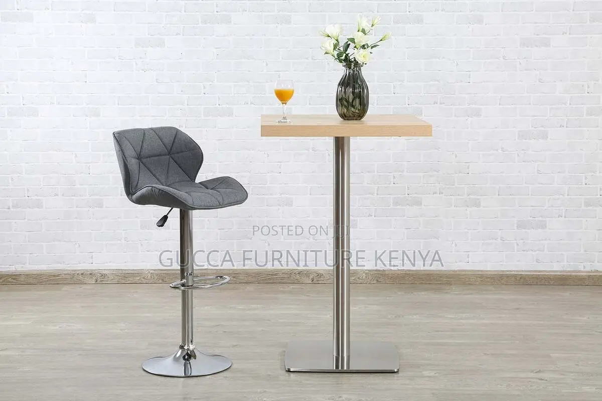 Adjustable Bar Chair - Grey and Silver