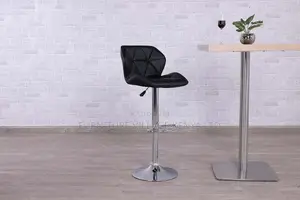Adjustable Bar Chair - Black and Silver