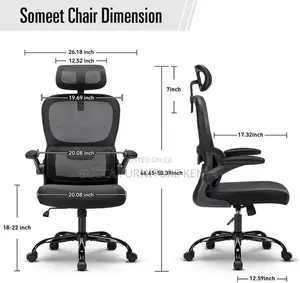 Ergonomic Mesh Office Chair With Adjustable Headrest and Arm