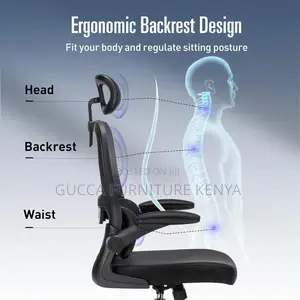 Ergonomic Mesh Office Chair With Adjustable Headrest and Arm