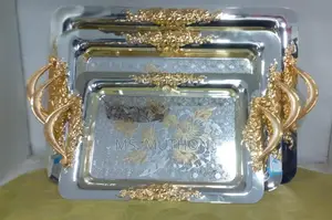  *3pcs Golden Heavy Duty Stainless Trays
