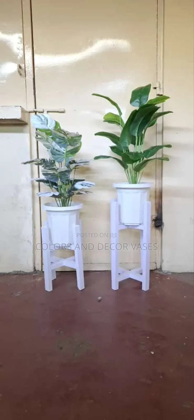 Stool, Vase And Plant Artificial In Stock