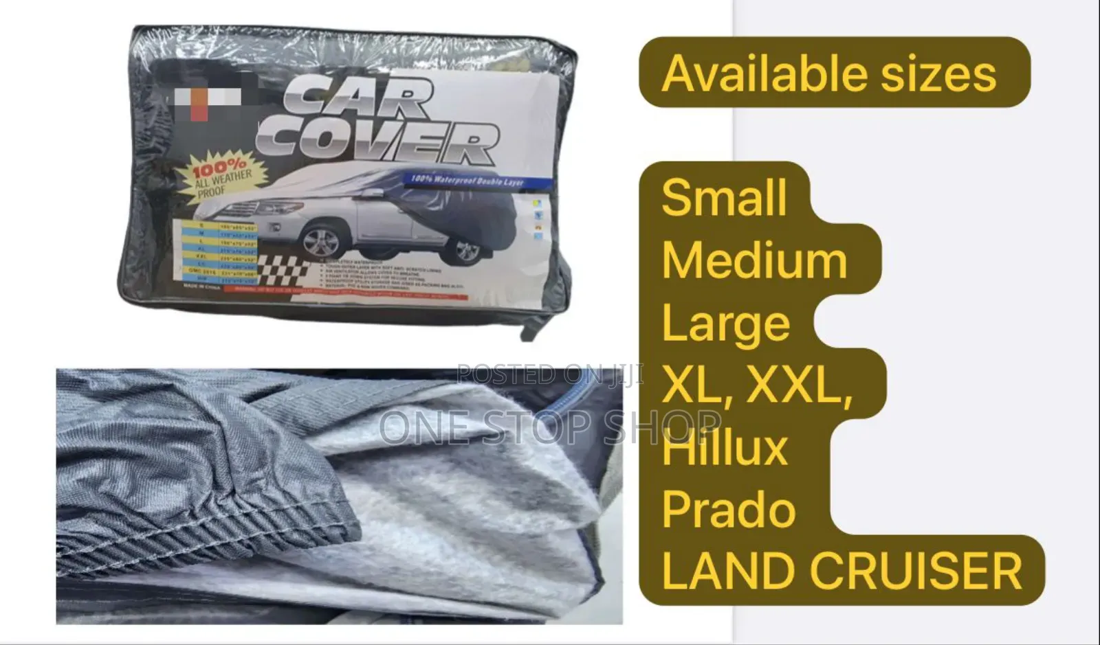 Heavy Duty Double Layer Fabric Car Body Cover in Sizes/Price