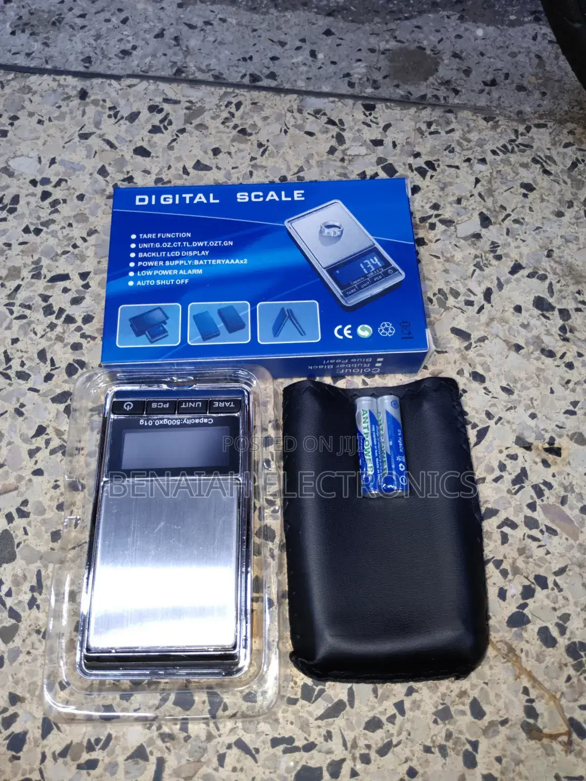 Digital Weighing Scale.0.01 to 500 G, Black Lit LCD Display