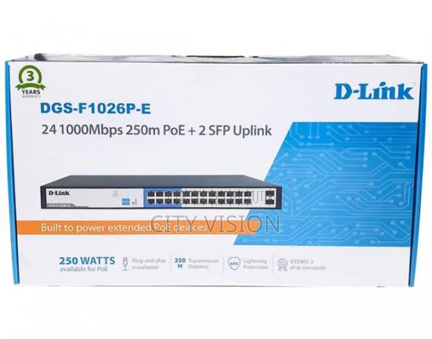 D-Link Upto 250 Meter Support 24-Port 1000mbps Poe Switch