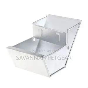 Bunny Rabbit Cage Metal Food Box, Rabbit Hutch Trough Feeder