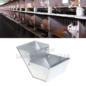 Bunny Rabbit Cage Metal Food Box, Rabbit Hutch Trough Feeder