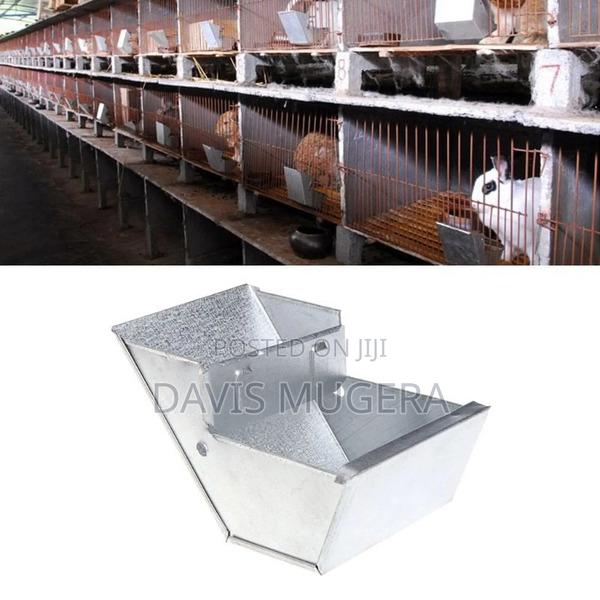 Bunny Rabbit Cage Metal Food Box, Rabbit Hutch Trough Feeder - thumbnail 5