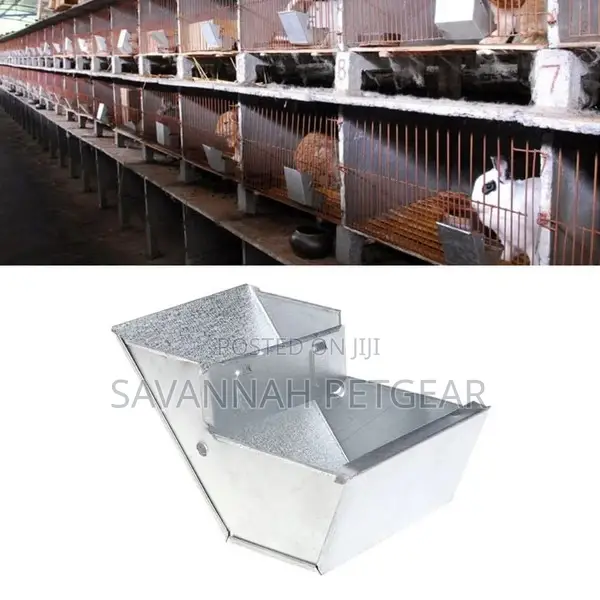 Bunny Rabbit Cage Metal Food Box, Rabbit Hutch Trough Feeder