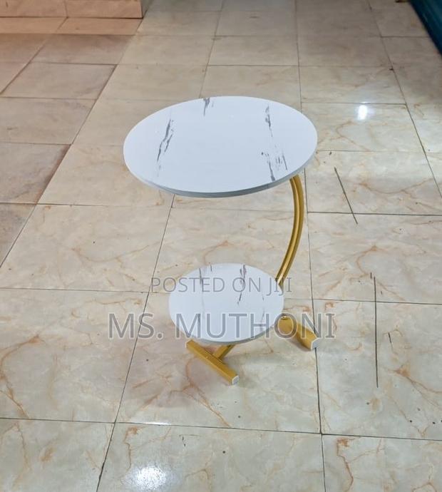 White Minimalist Side Table - thumbnail 3