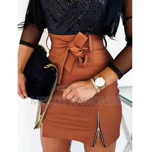 Designer Leather Skirt
