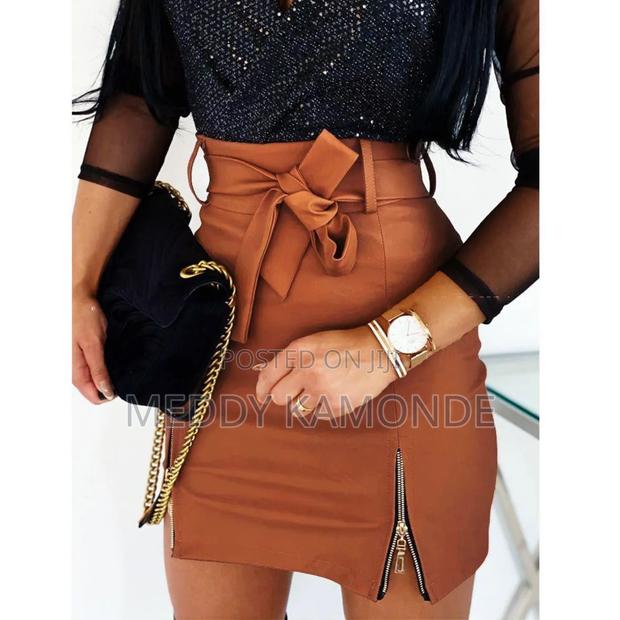 Designer Leather Skirt - main view