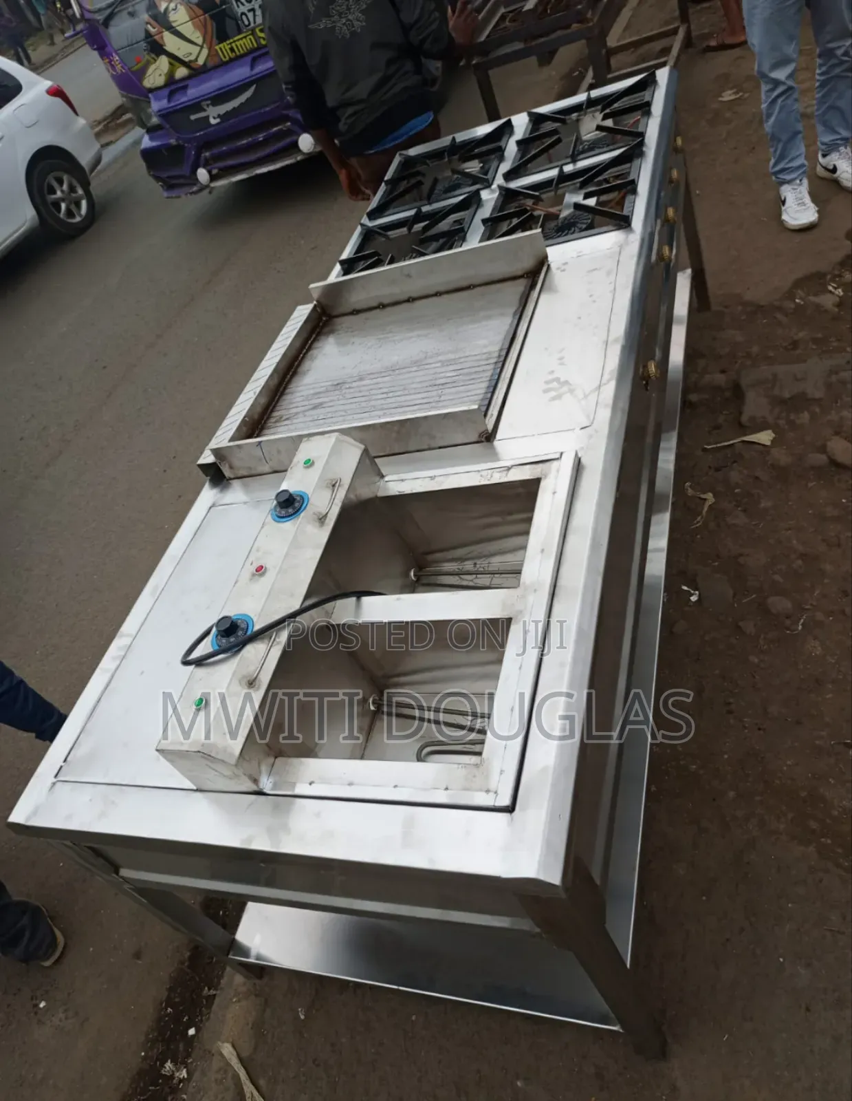 Four Burner Stainless Steel Combined Unit