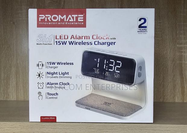 Promate Lumix-15w Multi-Function LED Alarm Clock - main view