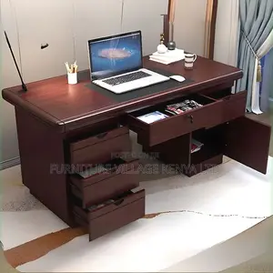 Modern Rectangular Lumber Sepia Office Desk, 1400MM