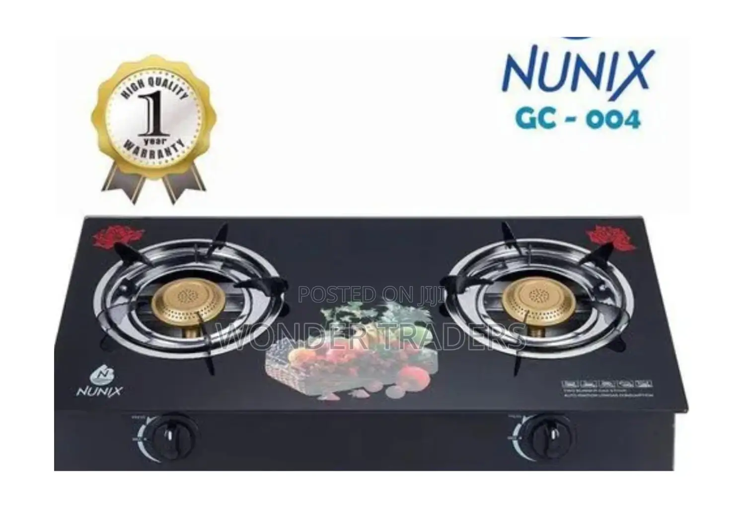 Nunix GC-004 Two Burner Glass Top